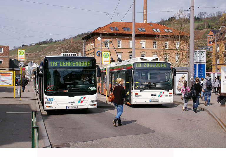 Der Obus in Esslingen am Hauptbahnhof