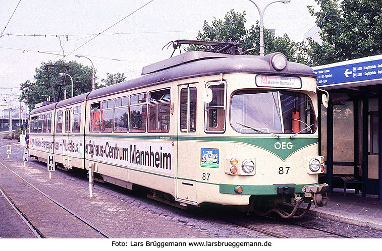 Die OEG Straßenbahn in Mannheim