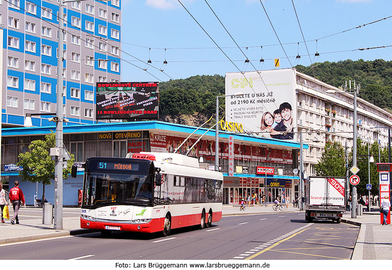 Moderne Elektromobilität: Der Obus in Usti nad Labem vormals Aussig ein Skoda 28 Tr