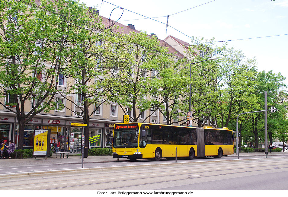 Die Haltestelle Zwinglistraße der Buslinie 64 in Dresden