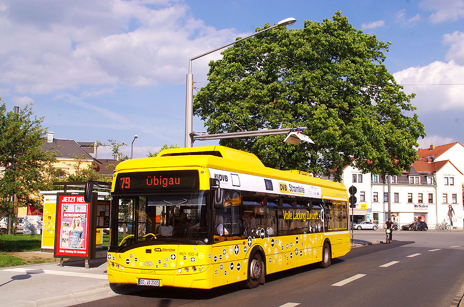 Dresden Elektrobus auf der Stromlinie in Mickten