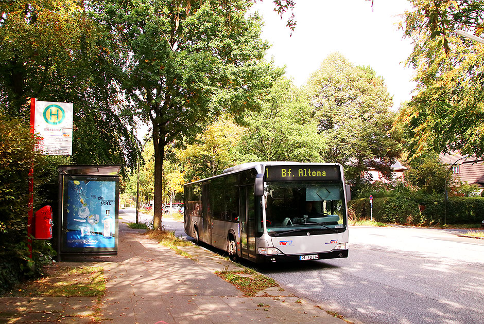 Die Haltestelle Böcklingstraße in Hamburg