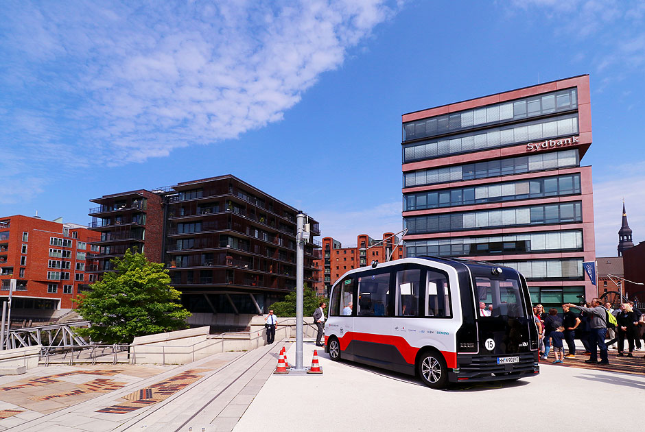 Der selbstfahrende HEAT Bus der Hamburger Hochbahn