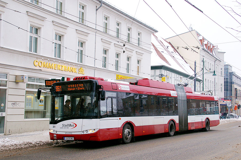 Elektromobilität in Eberswalde: Der Obus in Eberswalde Am Markt