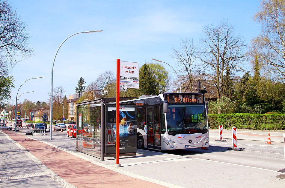 Die Bushaltestelle Groß-Flottbeker-Straße