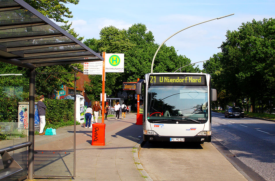 Die Haltestelle EEZ in Hamburg