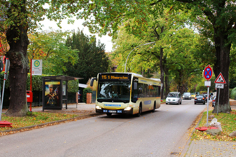 Die Bushaltestelle Parkstraße in Hamburg