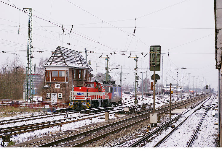 SBB Lok bei der AKN in Hamburg Elbgaustraße