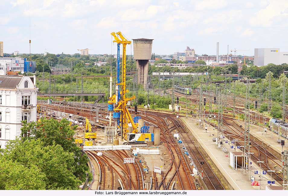 Bauarbeiten am Bahnhof Altona am Lessingtunnel