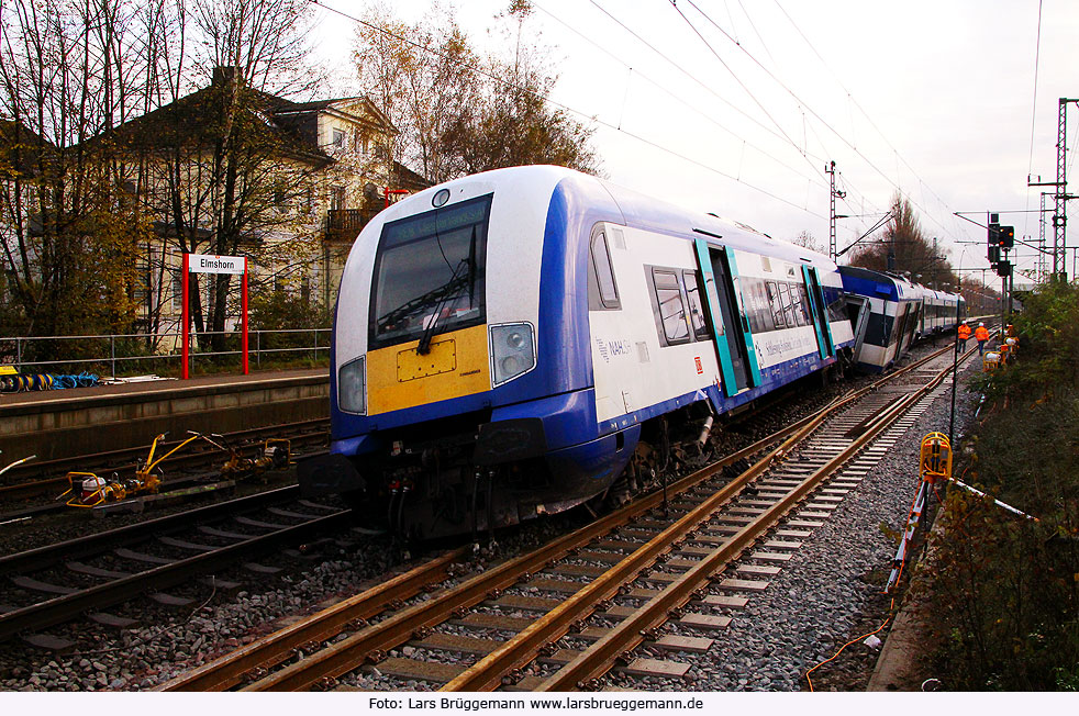 Entgleisung in Elmshorn von einem Marschbahnzug