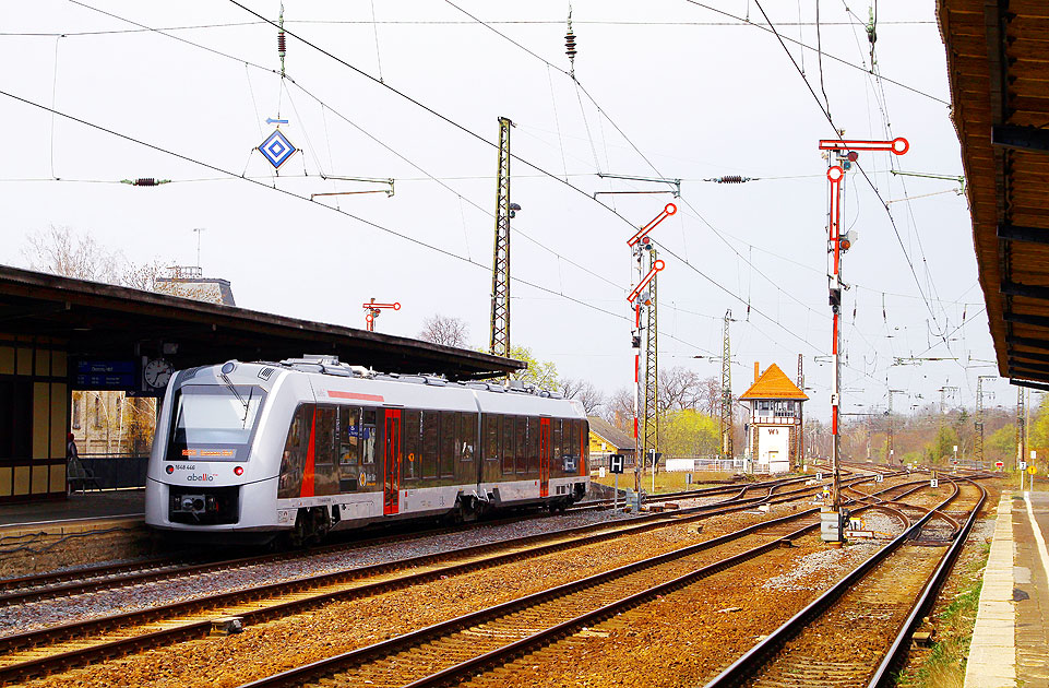 Ein Lint von Abellio im Bahnhof Köthen