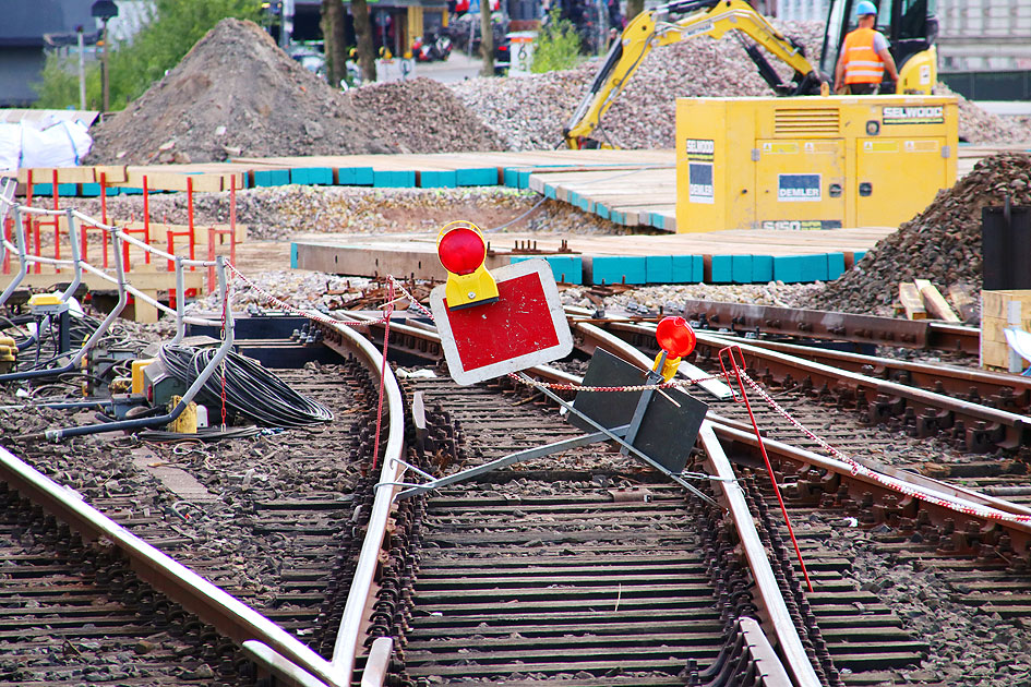 Gleisbauarbeiten im Bahnhof Hamburg-Altona