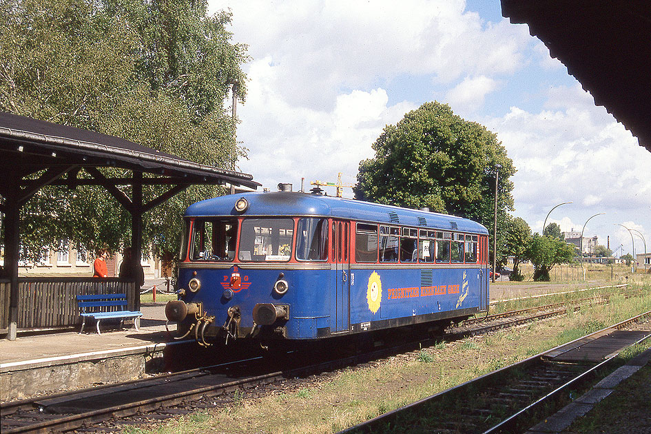 Ein PEG Uerdinger Schienenbus im Bahnhof Pritzwalk