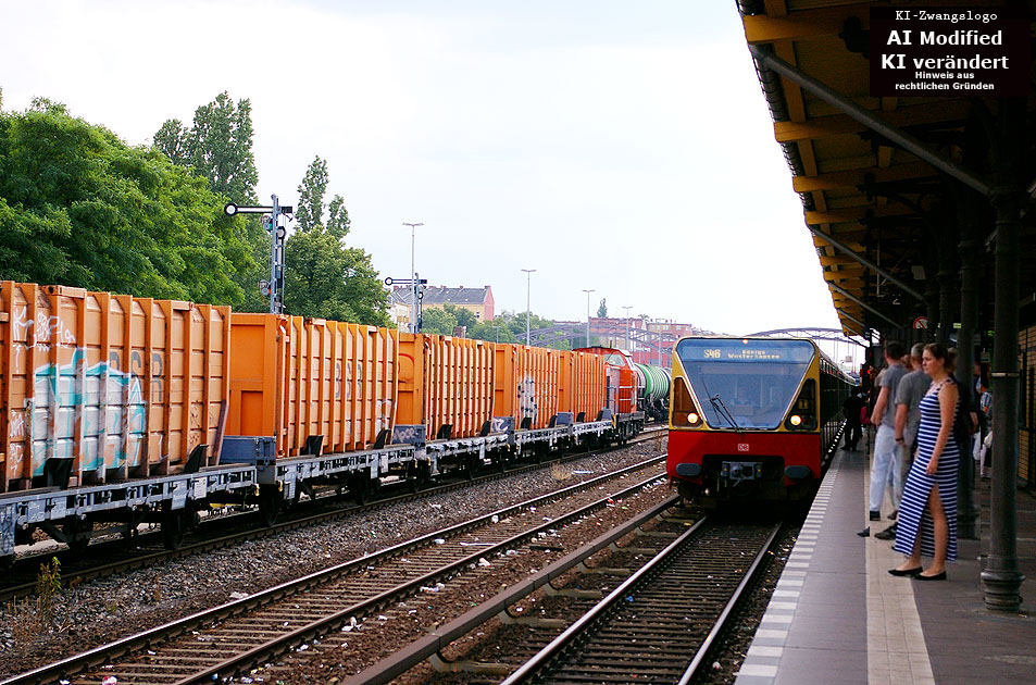 Der Bahnhof Berlin-Neuk&ouml;lln der S-Bahn in Berlin