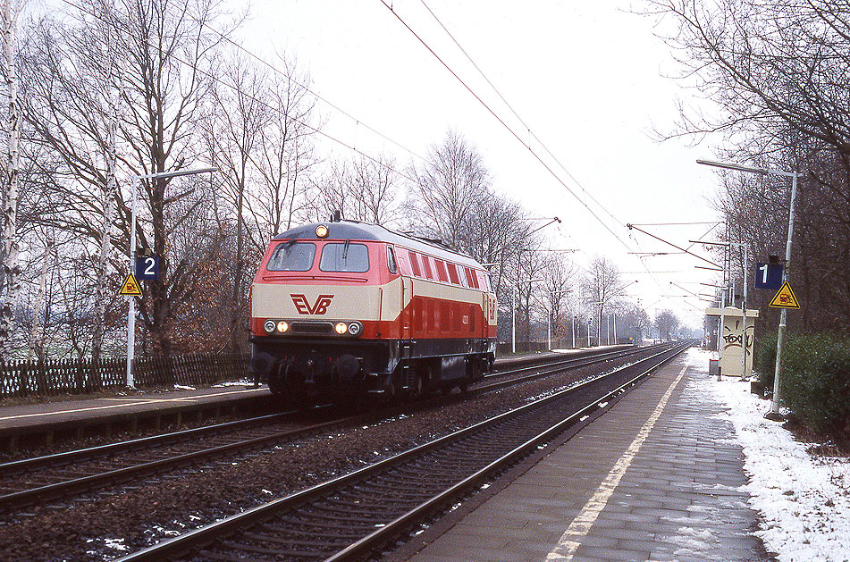 Die EVB Lok 420.01 im Bahnhof Neu Wulmstorf