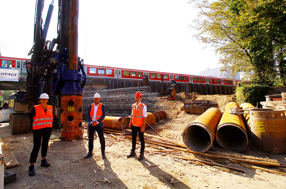 Der Bau vom Bahnhof Ottensen der Hamburger S-Bahn