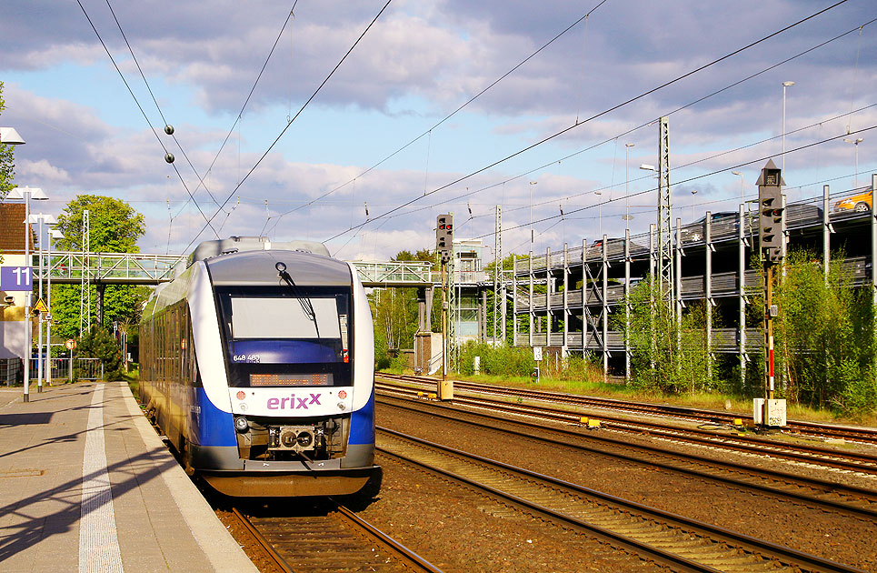 Ein Erixx Lint im Bahnhof Buchholz