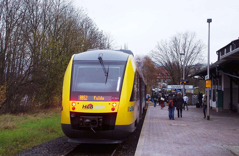 Ein HLB Lint im Bahnhof Gersfeld