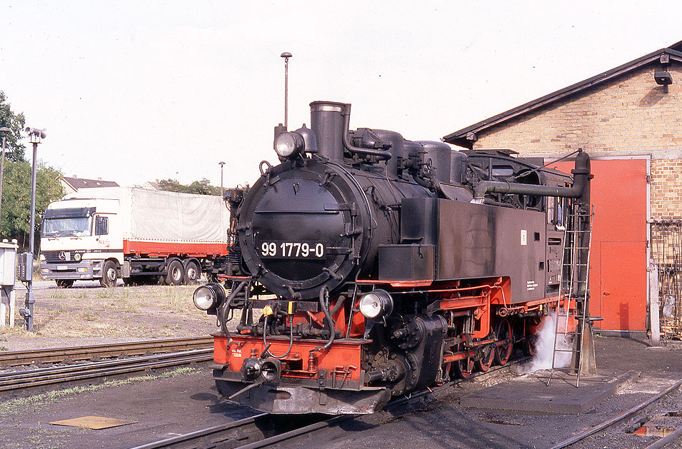 Die Dampflok 99 1779-0 im Bw Radebeul Ost