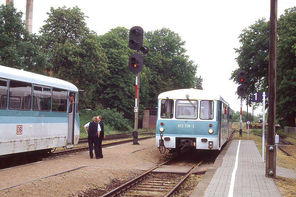 Bahnhof Klötze mit der Baureihe 772 Ferkeltaxe - mit EZMG-Signalen