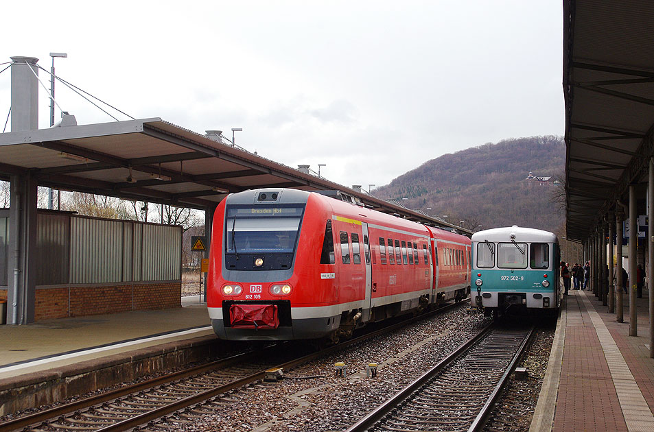 Baureihe 612 und 972 im Bahnhof Löbau