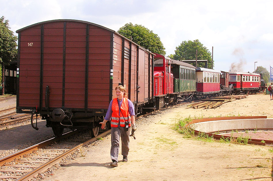 Der DEV Güterwagen 147 im Bahnhof Bruchhausen-Vilsen
