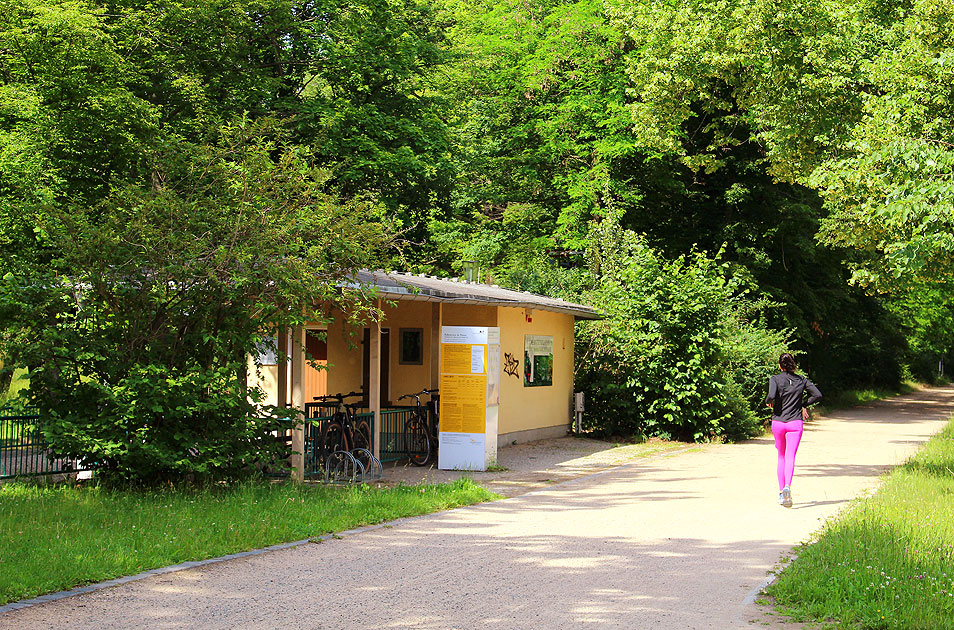 Der Bahnhof Karcherallee der Dresdner Parkeisenbahn