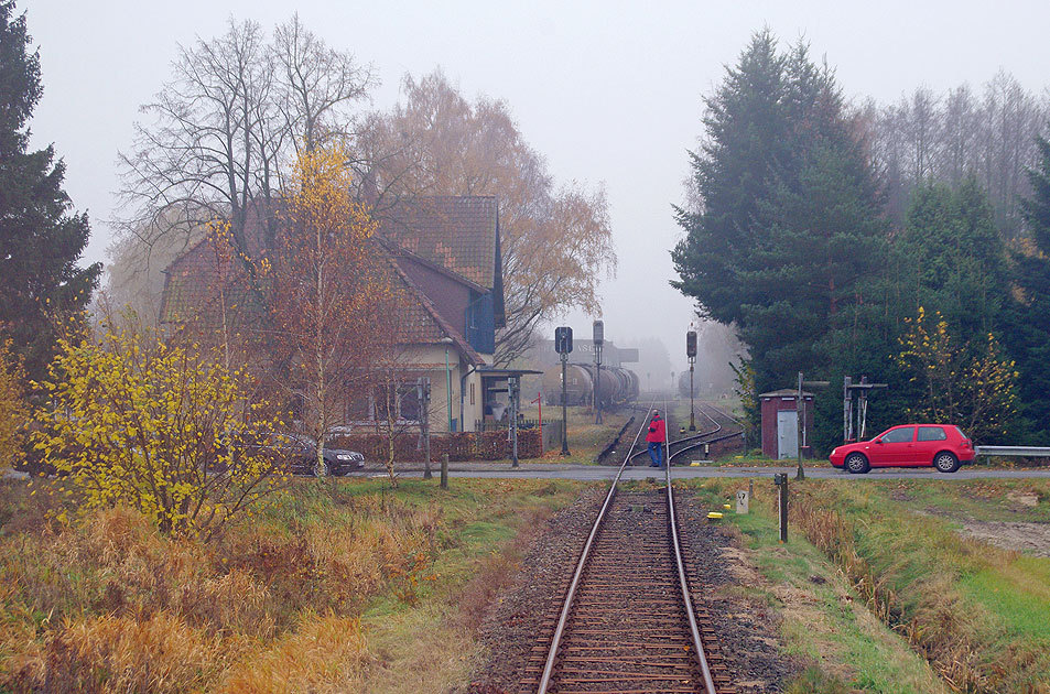 Der Bahnhof Wietzendorf an der OHE-Strecke von Soltau nach Celle