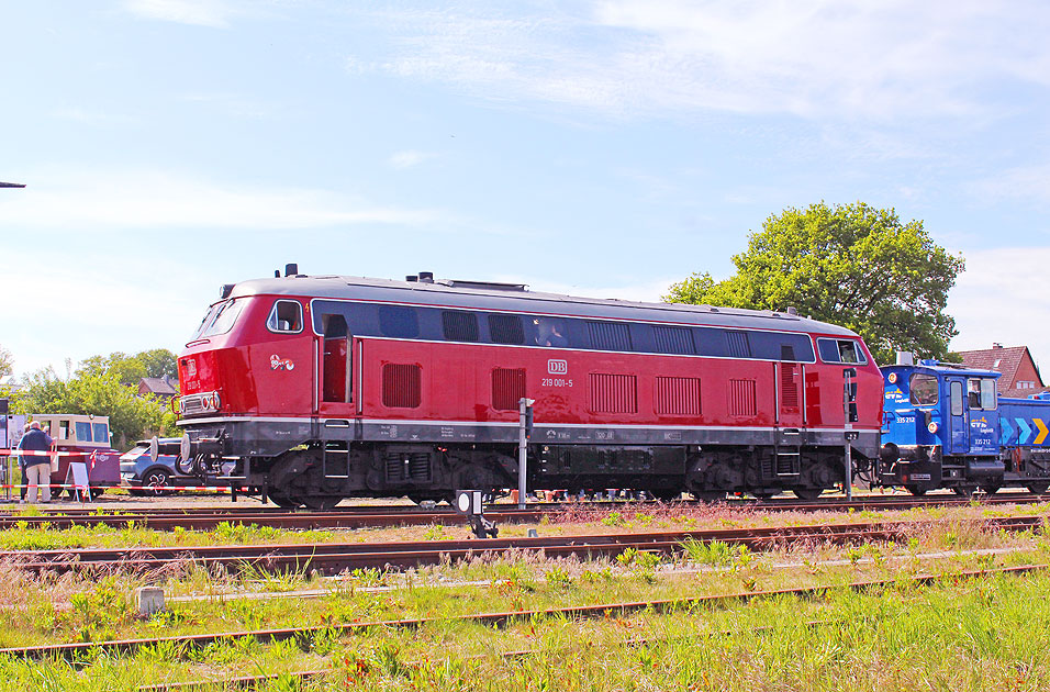 Die 219 001-5 von Lokrapid im Bahnhof Gnarrenburg