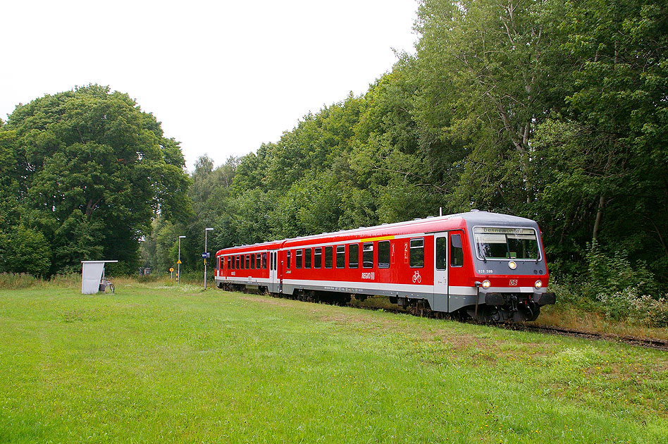 Der Bahnhof Hemsen an der Heidebahn - DB Baureihe 628