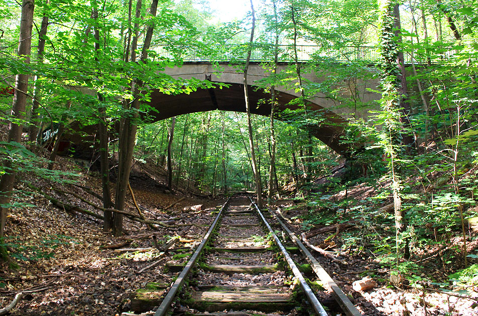 Die Br&uuml;cke K&ouml;nigweg an der Friedhofsbahn der Berliner S-Bahn von Wannsee &uuml;ber Dreilinden nach Stahnsdorf
