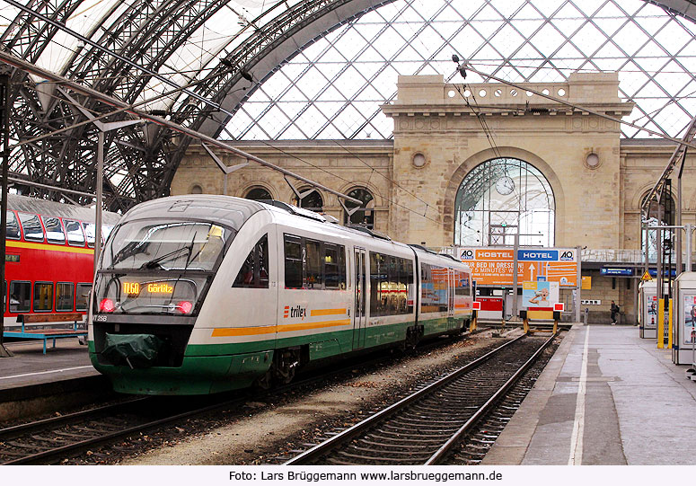 Ein Trilex Desiro Triebwagen in Dresden Hbf