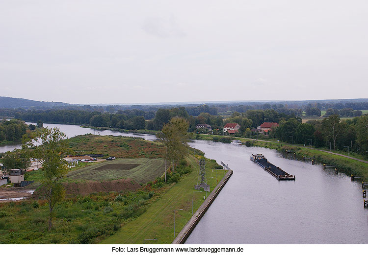 Blick vom Schiffshebewerk in Niederfinow bei Eberswalde