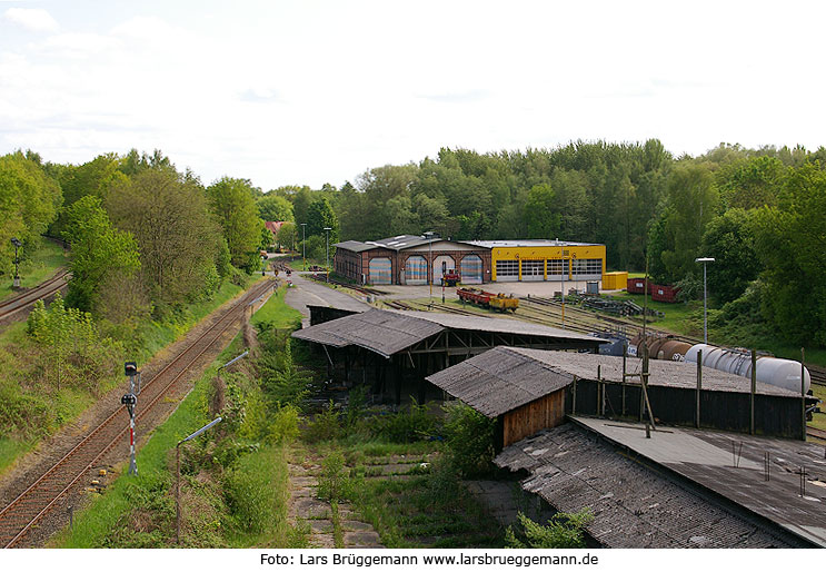 Das OHE Betriebswerk mit Lokschuppen in Lüneburg Süd