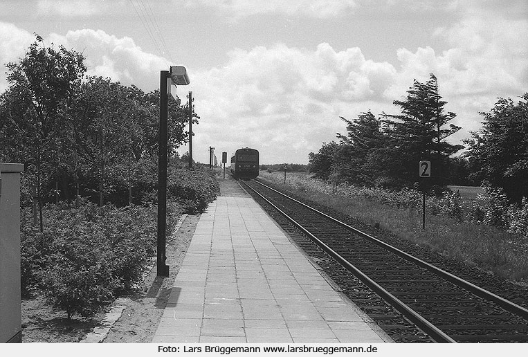 Der Bahnhof Rejsby in Dänemark an der Strecke Tondern - Esbjerg - Jærnvægsstation