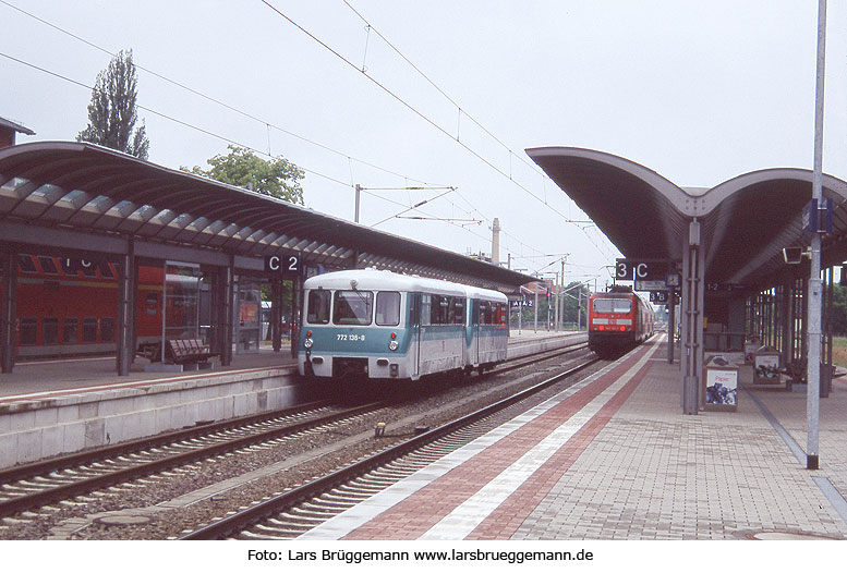 Ferkeltaxe im Bahnhof Salzwedel - DB Baureihe 772