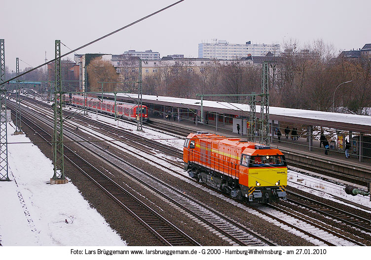 Eine Lok vom Typ G 2000 am Bahnhof Hamburg-Wilhelmsburg