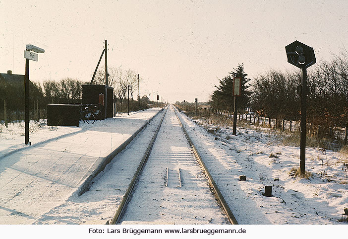 Der Bahnhof Rejsby in Jütland - Jærnvægsstation