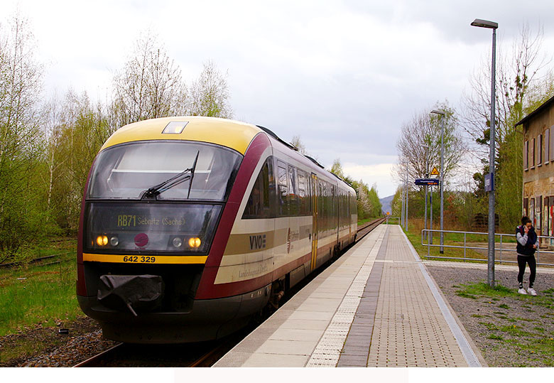 Der Bahnhof Lohmen in Sachsen bei Pirna