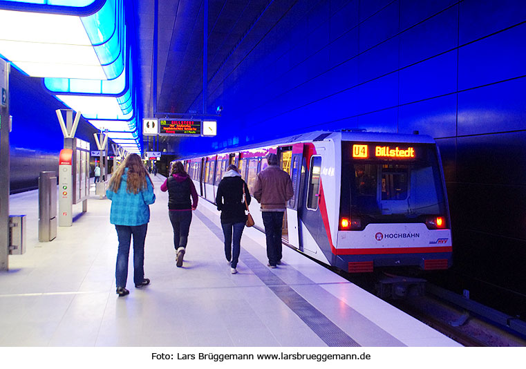 U-Bahn Haltestelle Überseequartier in der Hafencity