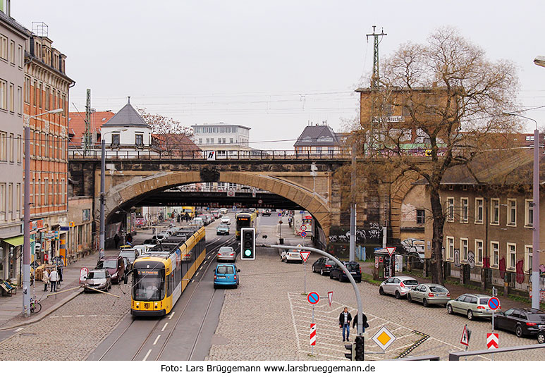 Haltestelle Bischofsplatz der Straßenbahn in Dresden