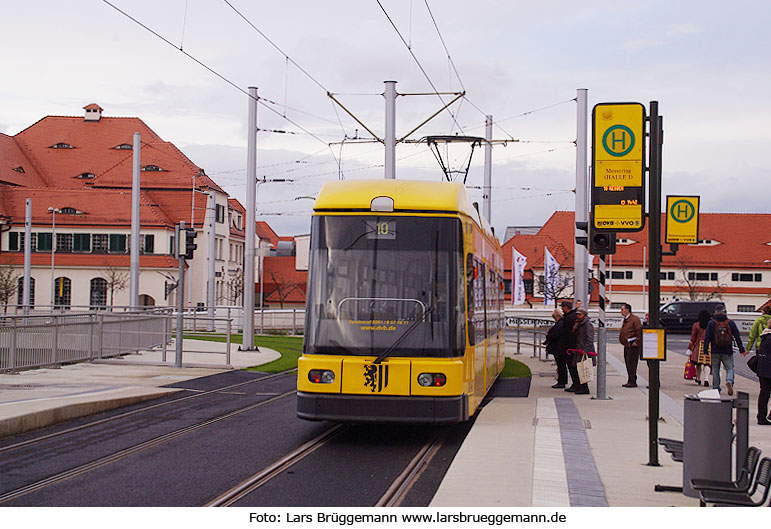 Die Haltestelle Messering in Dresden