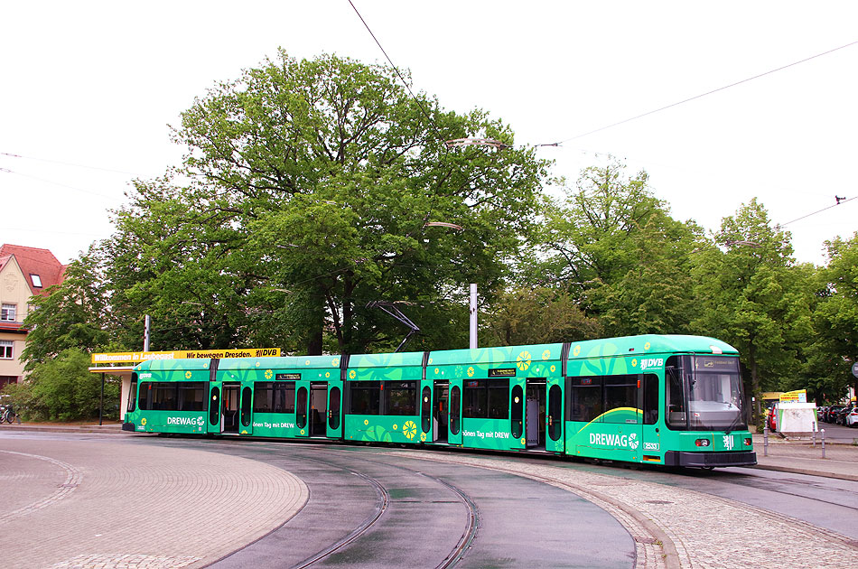 Mit Elektromobilität durch Dresden: Die Haltestelle Laubegast in Dresden