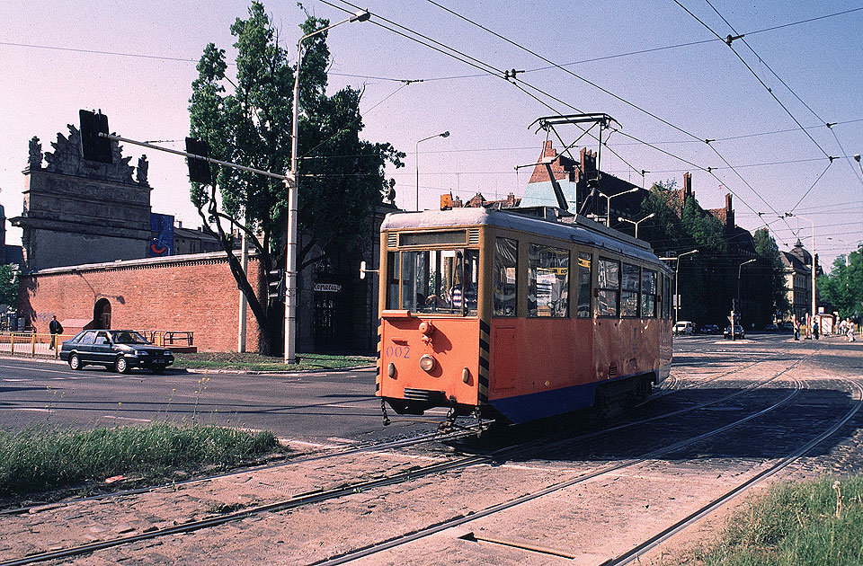 Arbeitswagen der Straßenbahn in Stettin