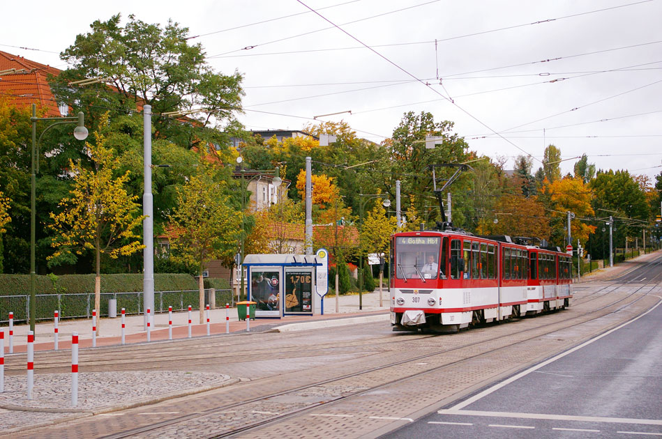 Die Straßenbahn in Gotha und Thüringerwaldbahn - Haltestelle Hauptbahnhof