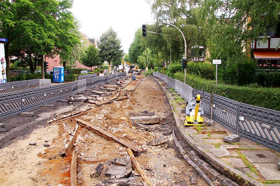 Die Hamburger Straßenbahn - Ausbau von Straßenbahngleisen in Rönneburg