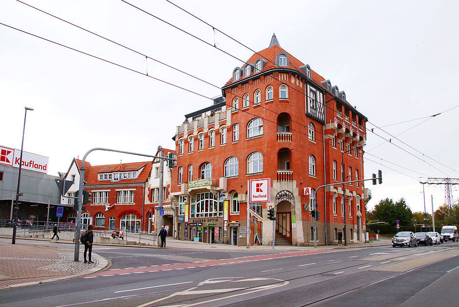 Der Straßenbahnhof Naußlitz der Straßenbahn in Dresden