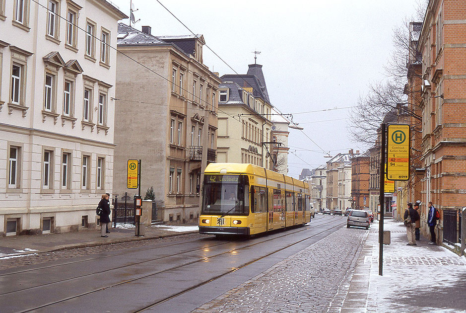 Straßenbahn Dresden Haltestelle Gottfried-Keller-Straße
