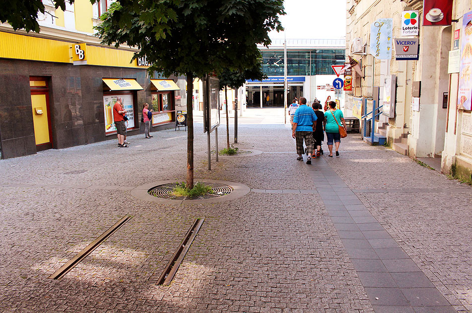 Straßenbahngleise in Aussig später Usti nad Labem