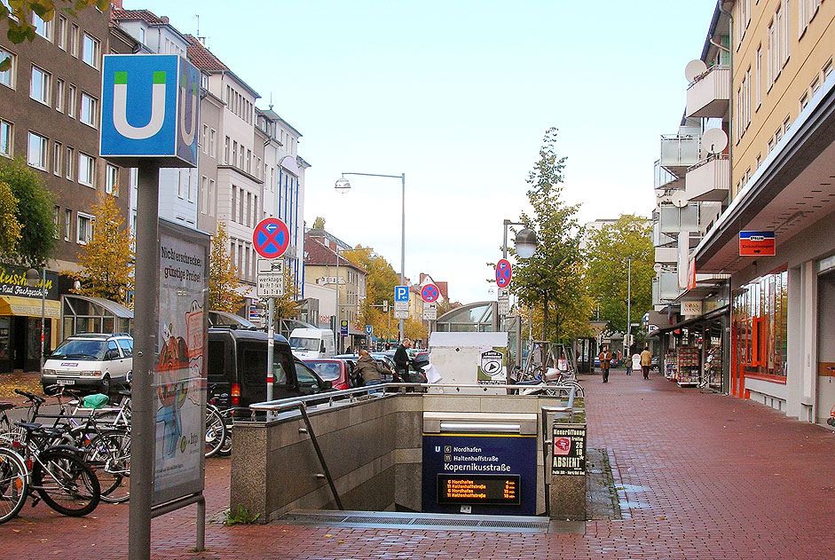 U-Bahn Haltestelle Kopernikusstraße der Straßenbahn in Hannover